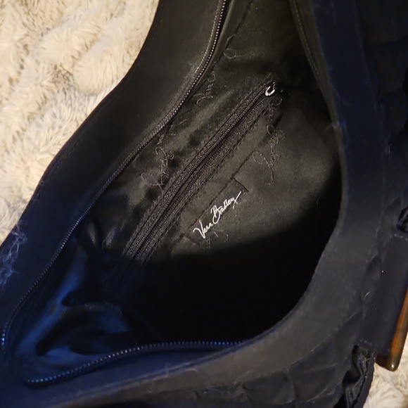 Vera Bradley Classic Black Quilted Shoulder Bag Purse - Picture 5 of 6